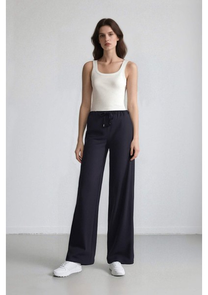 Wide Leg Geniş Paça Esnek Belli Bağcıklı Basic Düz Palazzo Pantolon C5628AX25SP