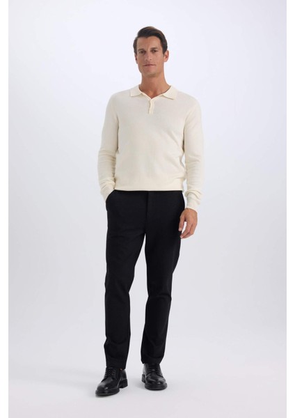 Tailored Regular Fit Normal Kesim Kumaş Pantolon Basic Düz Cepli D9083AX24WN