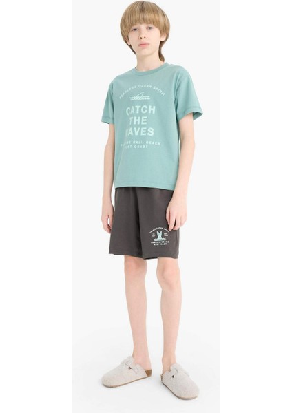 Erkek Çocuk Pijama Takımı Baskılı Kısa Kollu Üst Beli Lastikli Şort D9990A825SM fiyatları