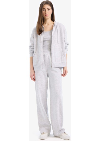Relax Fit Kapüşonlu Cepli Basic Düz Fermuarlı Sweatshirt C1809AX25SP fiyatları