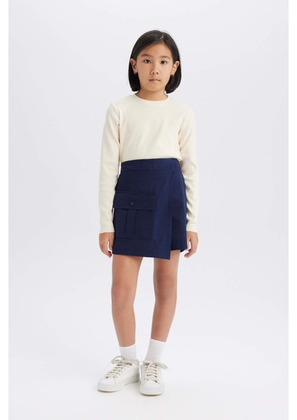 Kız Çocuk Gabardin Cepli Şort Etek D9220A825SP