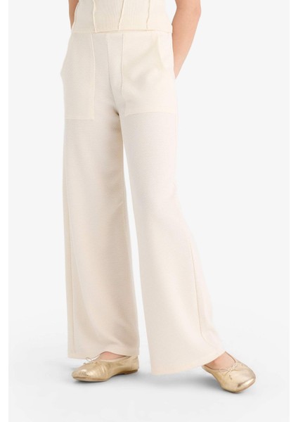 Kız Çocuk Wide Leg Geniş Bol Paça Beli Lastikli Eşofman Altı C1180A825SM