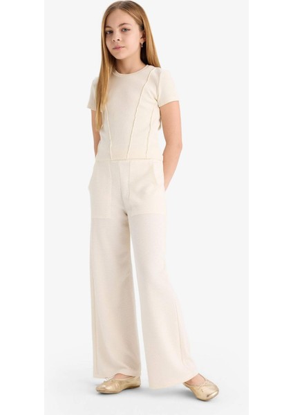 Kız Çocuk Wide Leg Geniş Bol Paça Beli Lastikli Eşofman Altı C1180A825SM