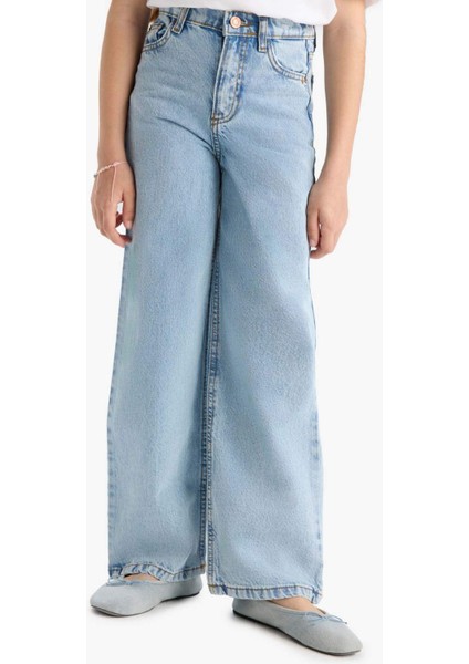 Kız Çocuk Wide Leg Geniş Paça Jean Pantolon D6485A825SM