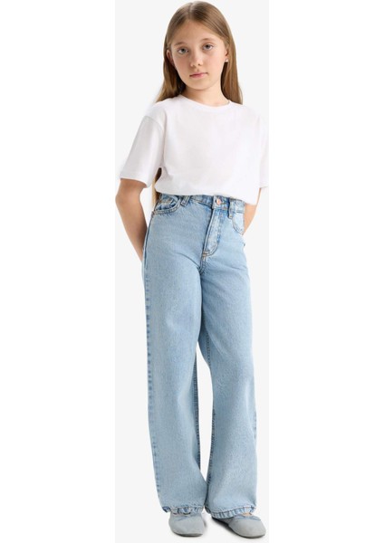 Kız Çocuk Wide Leg Geniş Paça Jean Pantolon D6485A825SM