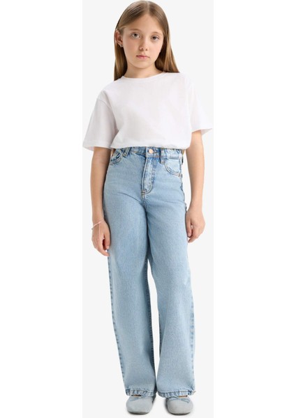 Kız Çocuk Wide Leg Geniş Paça Jean Pantolon D6485A825SM