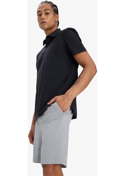 Fit Esnek Kumaş Standart Fit Polo Yaka Sporcu Kısa Kollu Siyah Tişört D9244AX25SP fırsatları