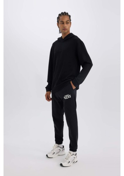 NBA Milwaukee Bucks Kalın Sporcu Jogger Eşofman Altı Beli Bağcıkı Standart Fit Cepli D6702AX25SP