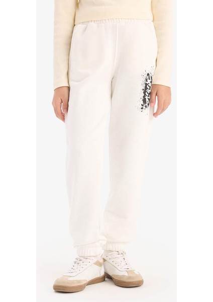 Kız Çocuk Beli Lastikli Baskılı Jogger Eşofman Altı E0025A825SP