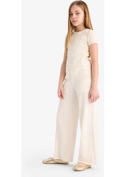 Kız Çocuk Wide Leg Geniş Bol Paça Beli Lastikli Eşofman Altı C1180A825SM