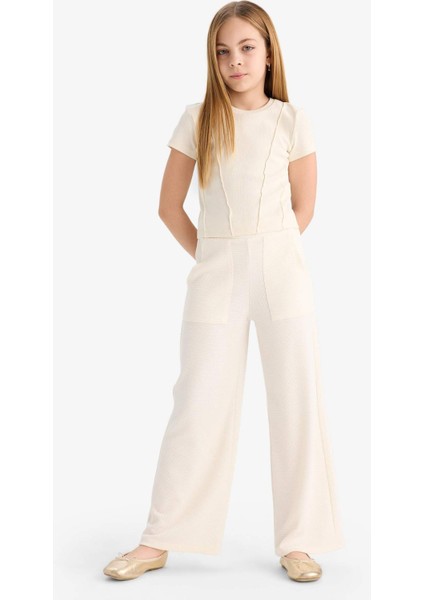 Kız Çocuk Wide Leg Geniş Bol Paça Beli Lastikli Eşofman Altı C1180A825SM