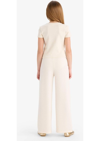 Kız Çocuk Wide Leg Geniş Bol Paça Beli Lastikli Eşofman Altı C1180A825SM