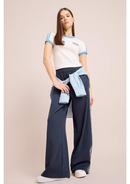 Fitted Baskılı Ribana Kısa Kollu Tişört E0334AX25SM fiyatları