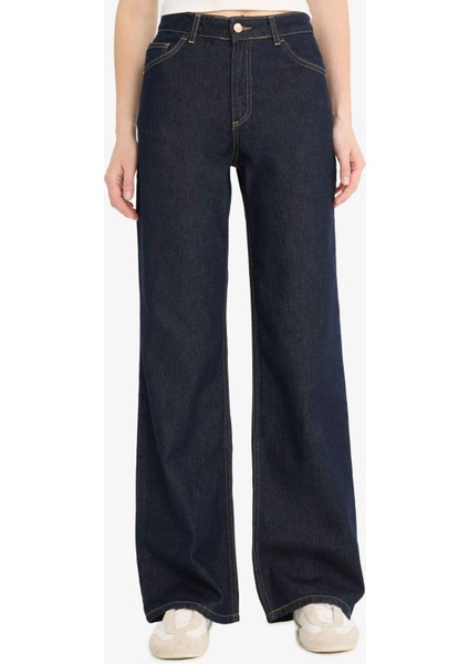 Straight Wide Yüksek Bel Uzun Jean Pantolon D5123ax25sp