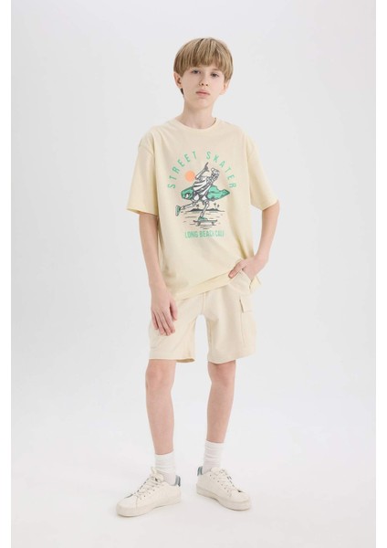 Erkek Çocuk Beli Lastikli Kargo Cepli Şort B5868A825HS fiyatları