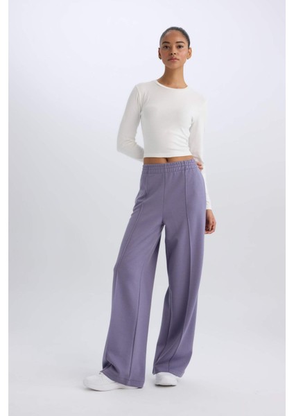 Fit Wide Leg Geniş Paça Eşofman Altı Çift Cepli Standart Paça Standart Boy Skuba Dalgıç Kumaş D8316AX25SP modelleri