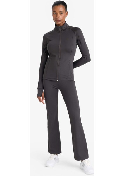 DefactoFit Fitted Dik Yaka Çift Cepli Fermuarlı Spor Hırka B3985AX25SP