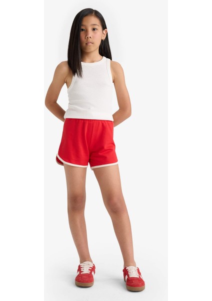 Kız Çocuk Beli Lastikli Basic Düz Şort B5164A825HS modelleri