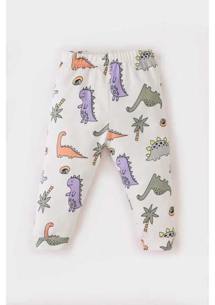 Erkek Bebek Pijama Takımı Dinazor Baskılı Uzun Kollu Üst Beli Lastikli Uzun Alt D9070A525SP fırsatları