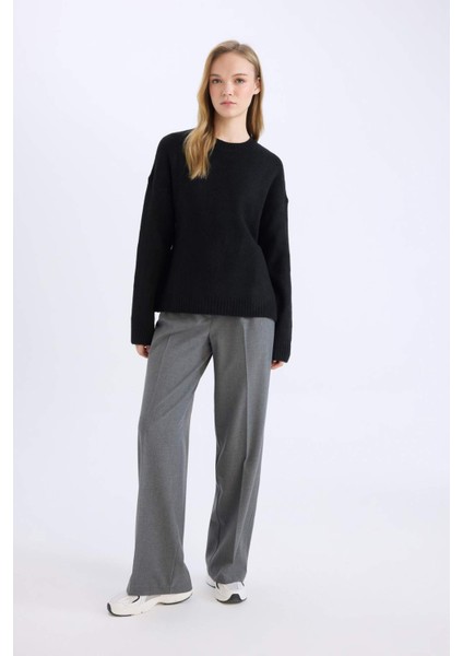 Standart Boy Kumaş Pantolon Wide Leg Geniş Bol Paça Basic Düz Yüksek Bel C6402AX25SP fırsatları