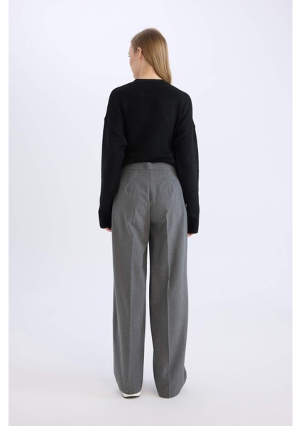 Standart Boy Kumaş Pantolon Wide Leg Geniş Bol Paça Basic Düz Yüksek Bel C6402AX25SP indirimleri