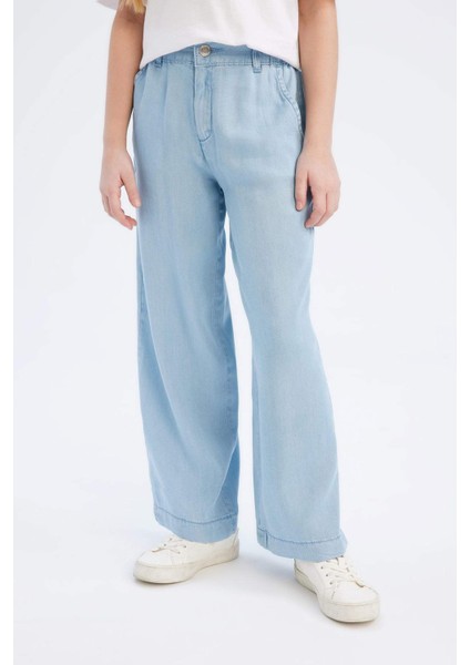 Kız Çocuk Wide Leg Geniş Bol Paça Jean Pantolon D7103A825SM