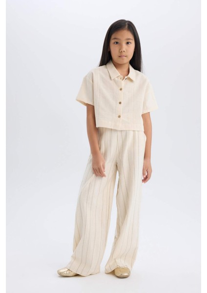 Kız Çocuk Wide Leg Geniş Paça Pamuklu Pantolon D9132A825SP