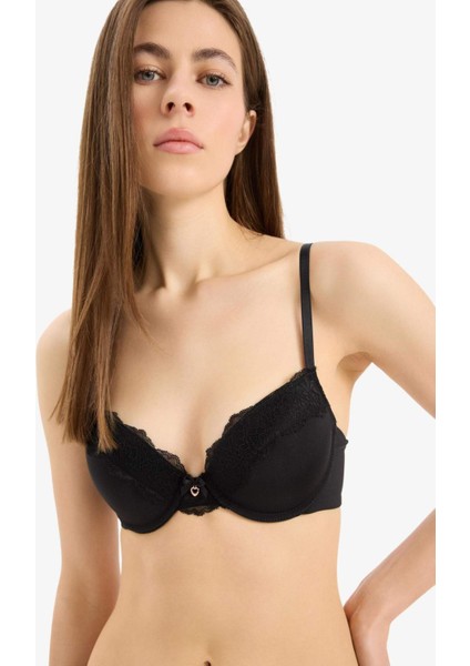 Dantel Detaylı Dolgulu Push Up Bra-Fall in Love D8163AX25SP