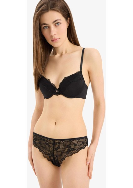 Dantel Detaylı Dolgulu Push Up Bra-Fall in Love D8163AX25SP