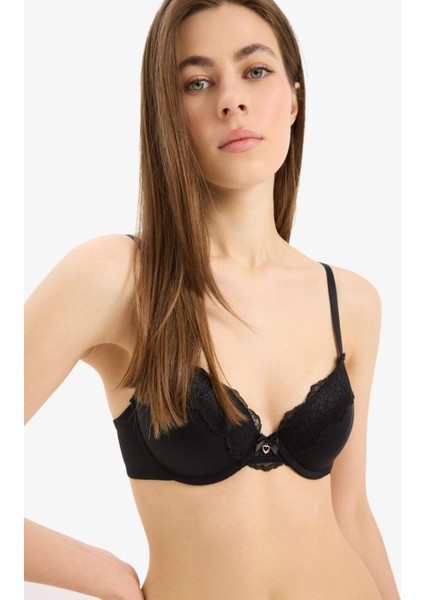 Dantel Detaylı Dolgulu Push Up Bra-Fall in Love D8163AX25SP