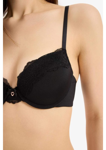 Dantel Detaylı Dolgulu Push Up Bra-Fall in Love D8163AX25SP