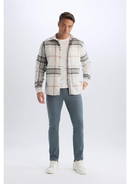 Yazlık Chino Kanvas Dokulu Pantolon Slim Fit Dar Kesim Cepli Dar Paça T1055AZ25SP fırsatları