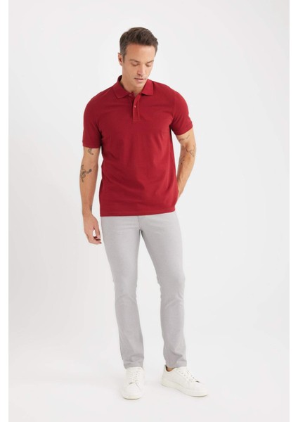 Yazlık Chino Kanvas Dokulu Pantolon Slim Fit Dar Kesim Cepli Dar Paça T1055AZ25SP