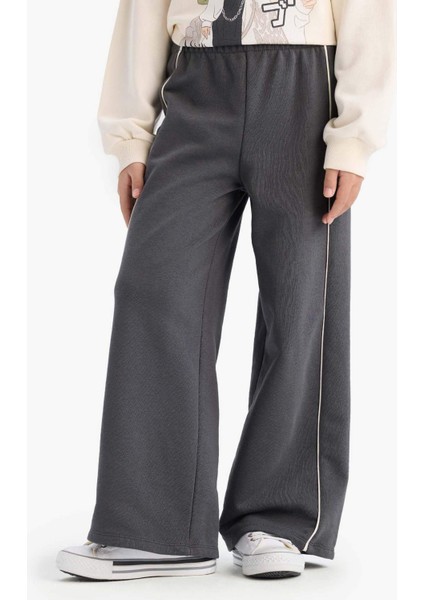 Kız Çocuk Wide Leg Beli Lastikli Geniş Bol Paça Eşofman Altı D9250A825SP