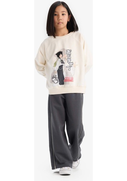 Kız Çocuk Wide Leg Beli Lastikli Geniş Bol Paça Eşofman Altı D9250A825SP