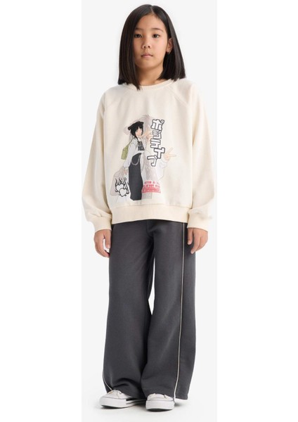 Kız Çocuk Wide Leg Beli Lastikli Geniş Bol Paça Eşofman Altı D9250A825SP
