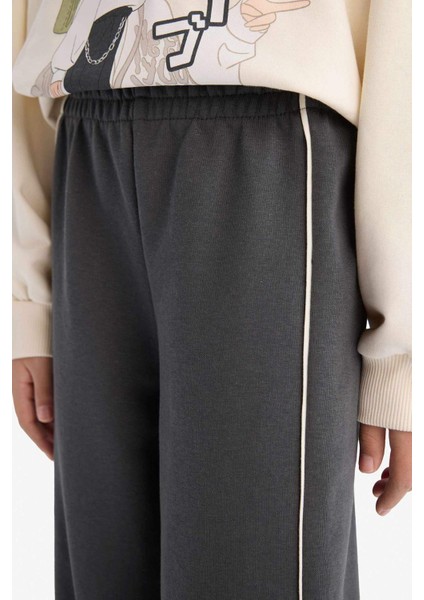 Kız Çocuk Wide Leg Beli Lastikli Geniş Bol Paça Eşofman Altı D9250A825SP