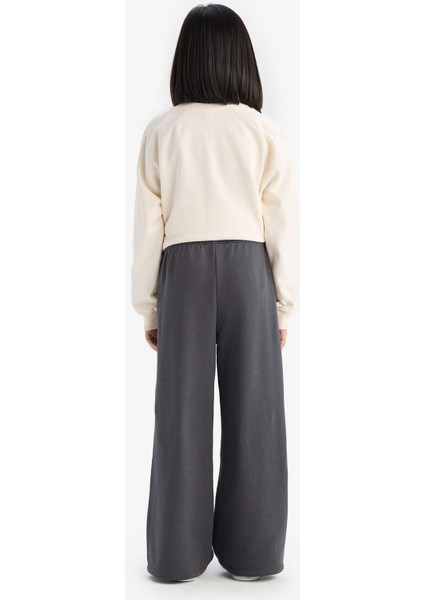 Kız Çocuk Wide Leg Beli Lastikli Geniş Bol Paça Eşofman Altı D9250A825SP