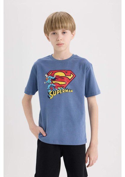 Erkek Çocuk Superman Bisiklet Yaka Kısa Kollu Tişört E3102A825SM indirimleri