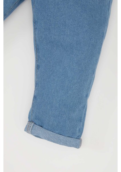 Erkek Bebek Beli Lastikli Jean Pantolon D9591A525SP fırsatları