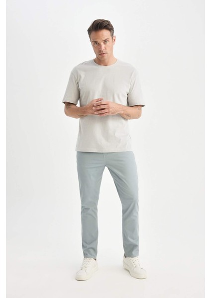 Regular Fit Normal Kesim Yazlık Düz Paça Chino Kanvas Pantolon D7349AX25SP