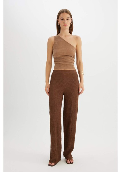 Regular Fit Beli Lastikli Basic Düz Bürümcük Pantolon D4415AX24SM fiyatları
