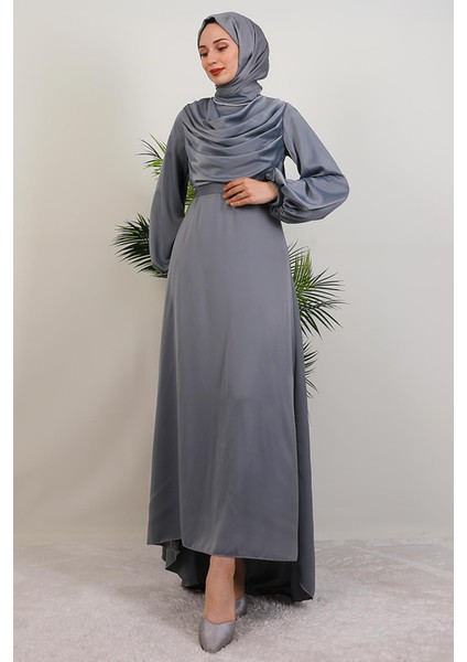 Kuyruklu Degaje Elbise Gri fiyatları
