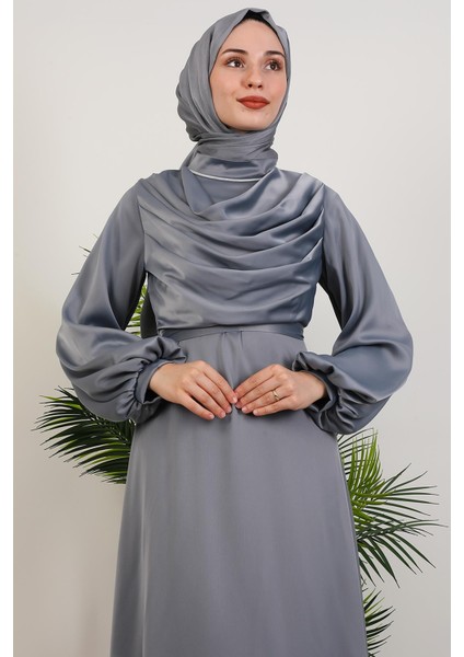 Kuyruklu Degaje Elbise Gri indirimleri