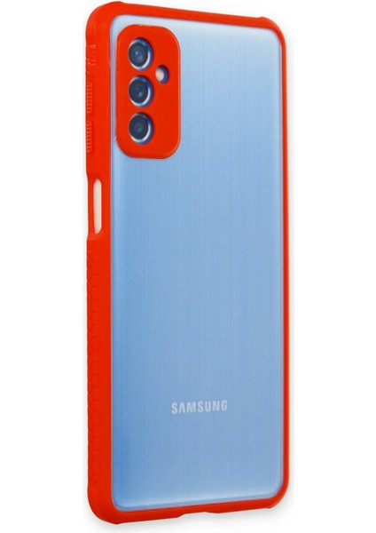Newface Samsung Galaxy M52 5g Kılıf Miami Şeffaf Silikon - Kırmızı modelleri