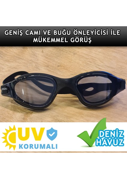 Yetişkin Deniz Havuz Yüzücü Gözlüğü (Siyah - Geniş Görüş) fiyatları
