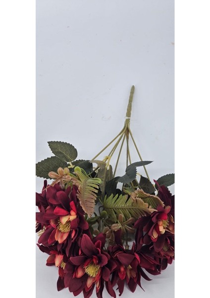 5 Dallı Bordo Çan Çiçeği Aranjmanlı 34 cm Vazo Süsü Dekor Çiçeği fırsatları