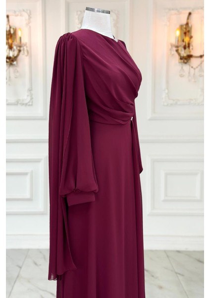 Feza Abiye Elbise Bordo modelleri