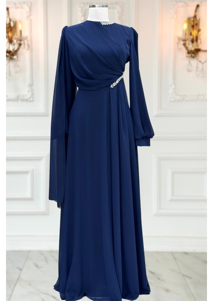 Feza Abiye Elbise Lacivert