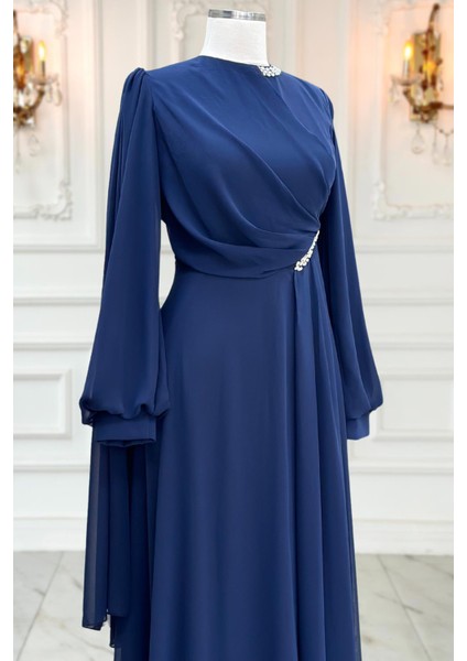 Feza Abiye Elbise Lacivert modelleri